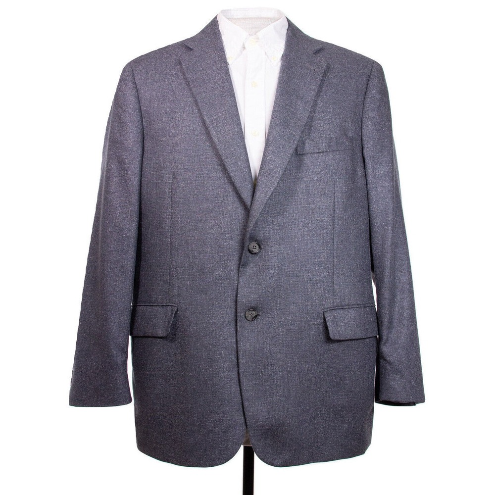 Jos A‎ Bank SIgnature Mens 44R Gray Silk Tailored Fit Blazer Jacket Sports Coat